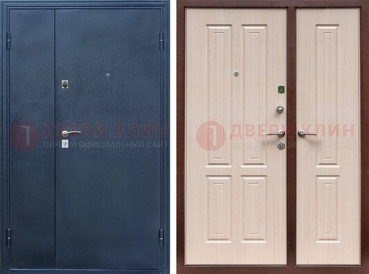 Двустворчатая стальная дверь с порошковым напылением и МДФ ДП-239 в Красноармейске
