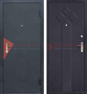 Черная входная дверь с порошковым напылением и узором внутри ДП-241 в Красноармейске