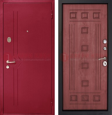 Красная железная дверь с порошковым напылением ДП-242 в Красноармейске