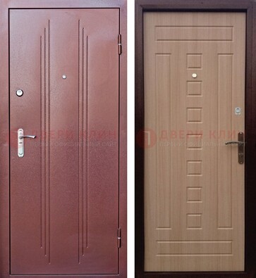 Стальная серая дверь с порошковым напылением и МДФ Шоколад ДП-249 в Красноармейске