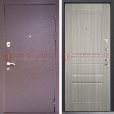 Темная стальная дверь с порошковым окрасом и МДФ ДП-310 в Красноармейске