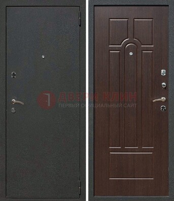 Черная металлическая дверь с порошковым окрасом ДП-47 в Красноармейске