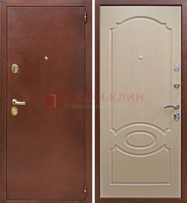 Коричневая металлическая дверь с порошковым окрасом ДП-76 в Красноармейске