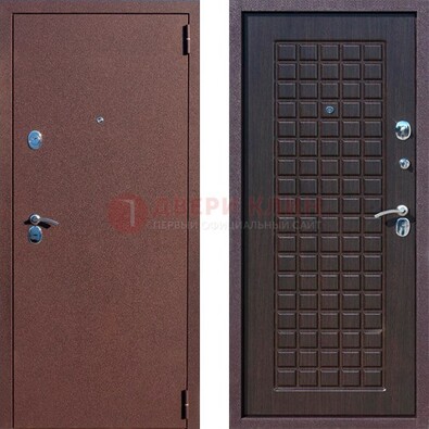 Коричневая металлическая дверь с порошковым напылением ДП-86 в Красноармейске