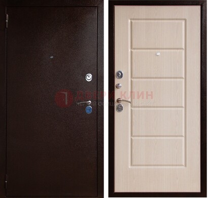 Коричневая металлическая дверь с порошковым окрасом ДП-92 в Апрелевке