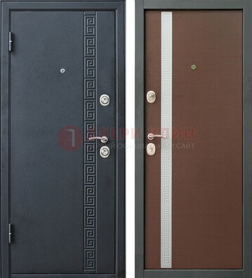 Черная стальная дверь с порошковым напылением ДП-9 в Красноармейске
