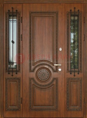 Парадная распашная стальная дверь Винорит со стеклом ДПР-106 в Красноармейске