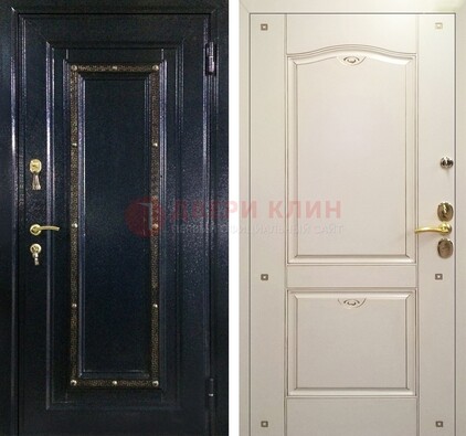 Парадная дверь с золотистым декором ДПР-3 в квартиру в Красноармейске