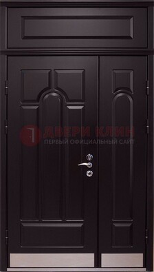 Парадная дверь с металлическими вставками ДПР-47 и фрамугой в Красноармейске