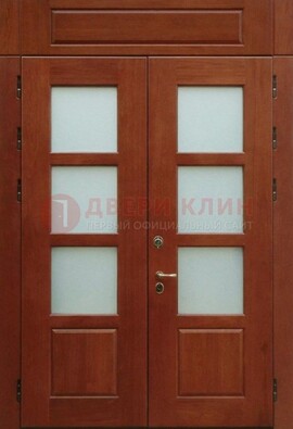 Металлическая парадная дверь со стеклом ДПР-69 для загородного дома в Красноармейске