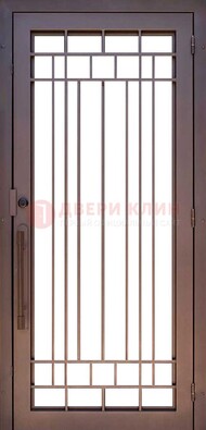 Стальная решетчатая дверь в коричневом цвете ДР-12 в Красноармейске
