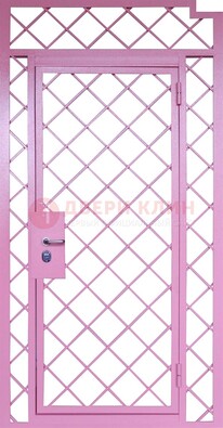 Розовая металлическая решетчатая дверь ДР-15 в Красноармейске