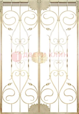 Золотая железная решетчатая дверь ДР-1 в Красноармейске