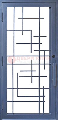 Современная железная решетчатая дверь синяя ДР-31 в Красноармейске