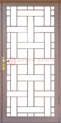Коричневая металлическая решетчатая дверь для дома ДР-47 в Красноармейске