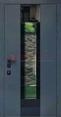 Современная дверь со стеклом для коттеджа ДС-40 в Красноармейске