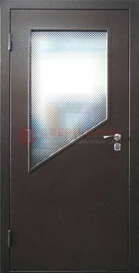 Стальная дверь со стеклом ДС-5 в кирпичный коттедж в Красноармейске