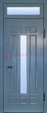 Серая металлическая дверь со стеклом ДС-70 в Красноармейске