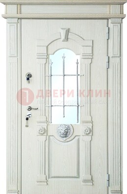 Герметичная входная дверь со стеклом и ковкой с украшением ДСК-64 в Красноармейске