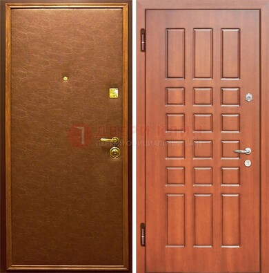 Коричневая входная дверь с винилискожей ДВ-16 в Красноармейске