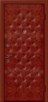 Красная входная дверь с винилискожей ДВ-18 в Красноармейске