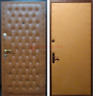 Желтая железная дверь с винилискожей ДВ-2 в Красноармейске