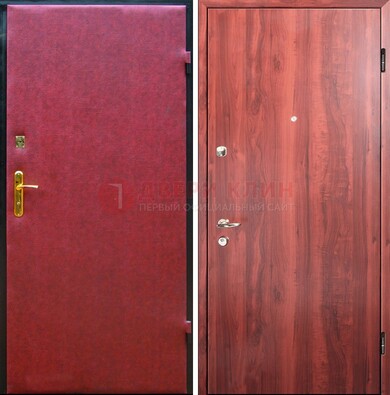 Красная входная дверь с винилискожей ДВ-30 в Красноармейске