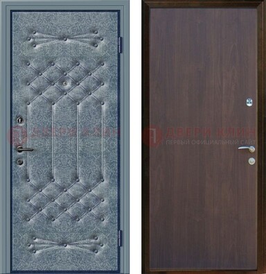 Серая металлическая дверь с винилискожей ДВ-35 в Красноармейске