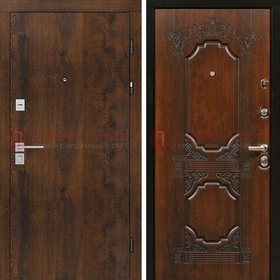 Стальная темная филенчатая дверь с виноритом и белой МДФ ДВТ-139 в Красноармейске