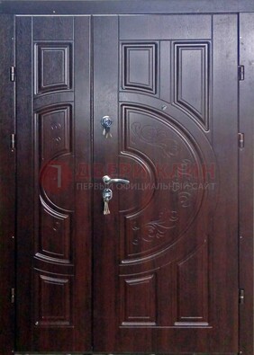 Металлическая филенчатая дверь с виноритом и МДФ Беленый дуб ДВТ-145 в Красноармейске