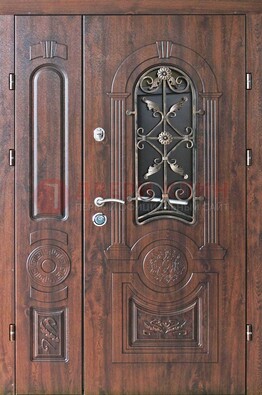 Металлическая дверь с узором и виноритом ДВТ-146 в Электроуглях