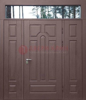 Парадная металлическая дверь с виноритом и стеклом ДВТ-167 в Саратове