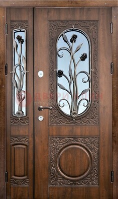 Железная дверь с виноритом и ковкой ДВТ-180 в Красноармейске