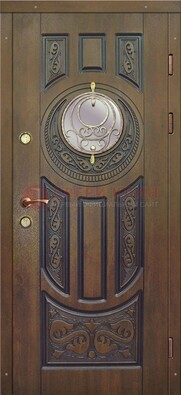 Одностворчатая входная дверь с виноритом и стеклом ДВТ-193 в Красноармейске