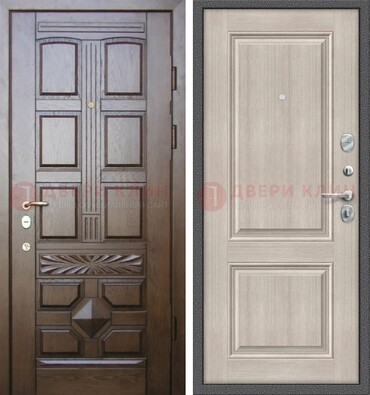Коричневая металлическая дверь с виноритом ДВТ-223 в Красноармейске