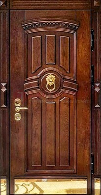 Входная дверь с виноритом в коричневом цвете ДВТ-236 в Смоленске