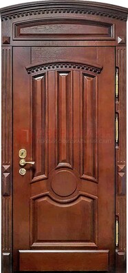 Темная стальная дверь с виноритом и фрамугой ДВТ-238 в Красноармейске