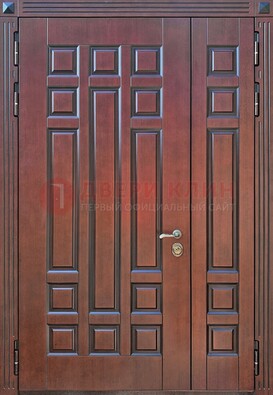 Коричневая полуторная металическая дверь с виноритом ДВТ-240 в Красноармейске