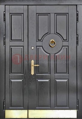 Черная металическая дверь с виноритом для дома ДВТ-241 в Красноармейске