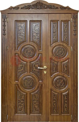 Дизайнерская железная дверь с виноритом и узором ДВТ-257 в Ногинске