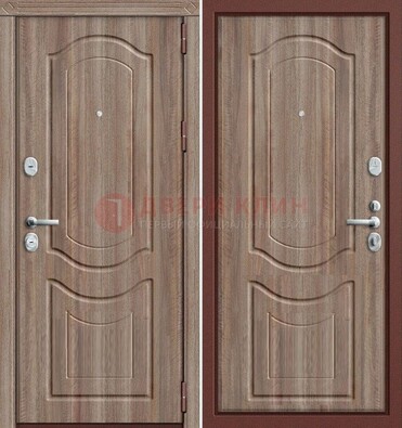 Коричневая металлическая дверь с виноритом ДВТ-26 в Красноармейске