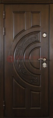Темная стальная дверь с виноритом и рисунком ДВТ-28 в Красноармейске