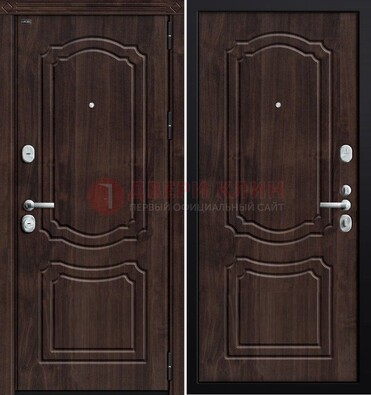 Темная входная дверь с МДФ ДМ-2222 в Красноармейске