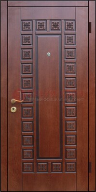 Коричневая стальная дверь с виноритом ДВТ-40 в Красноармейске