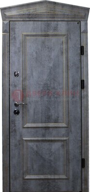 Серая железная уличная дверь с виноритом ДВТ-60 в Вологде