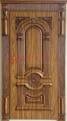 Коричневая металлическая дверь с виноритом ДВТ-61 в Красноармейске
