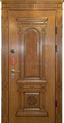 Коричневая железная дверь с виноритом Золотой дуб ДВТ-67 в Красноармейске