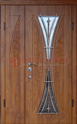 Входная классическая дверь с терморазрывом и коричневым МДФ ДВТ-76 в Пензе