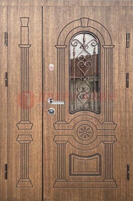 Железная классическая дверь с терморазрывом и рисунком ДВТ-77 в Красноармейске
