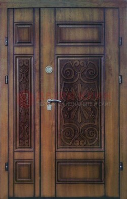 Входная железная дверь с виноритом и панелью Белый дуб внутри ДВТ-96 в Красноармейске